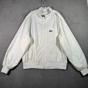 Vintage Members Only Jacket Mens XXL White Bomber Full Zip 80s 90s Minimal Retro